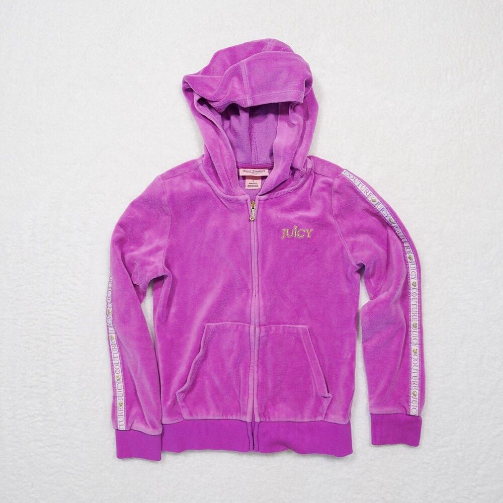 Juicy Couture Youth Velour Zip Y2K Track Hoodie - Girls Youth 6-7